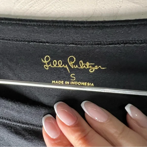 Lilly Pulitzer Sophie Onyx Black UPF 50+‎ Gold Accent Buttons Dress - Picture 9 of 13